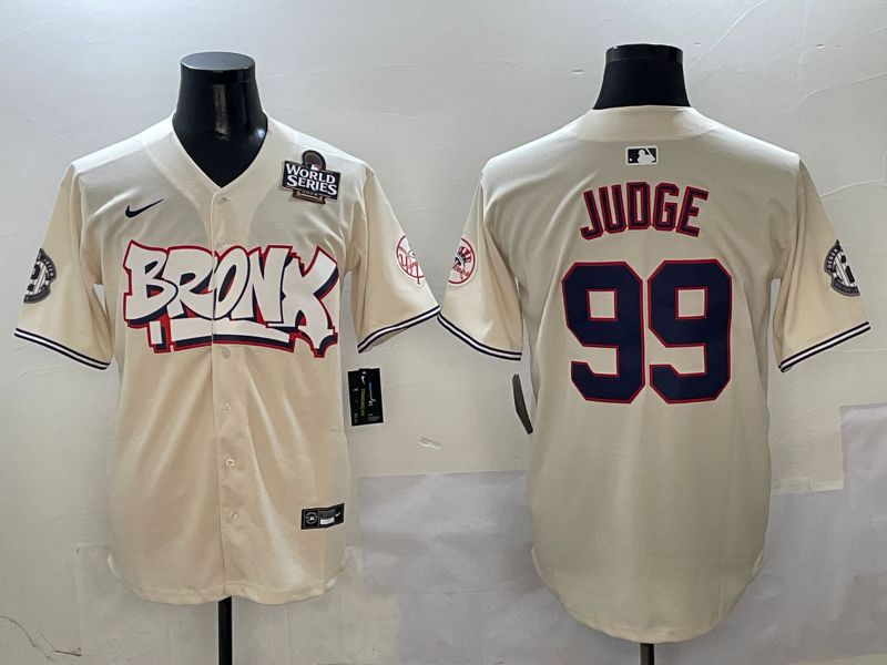 Men New York Yankees #99 Judge Cream four generations Joint Name 2025 Nike MLB Jersey style 4111->new york yankees->MLB Jersey